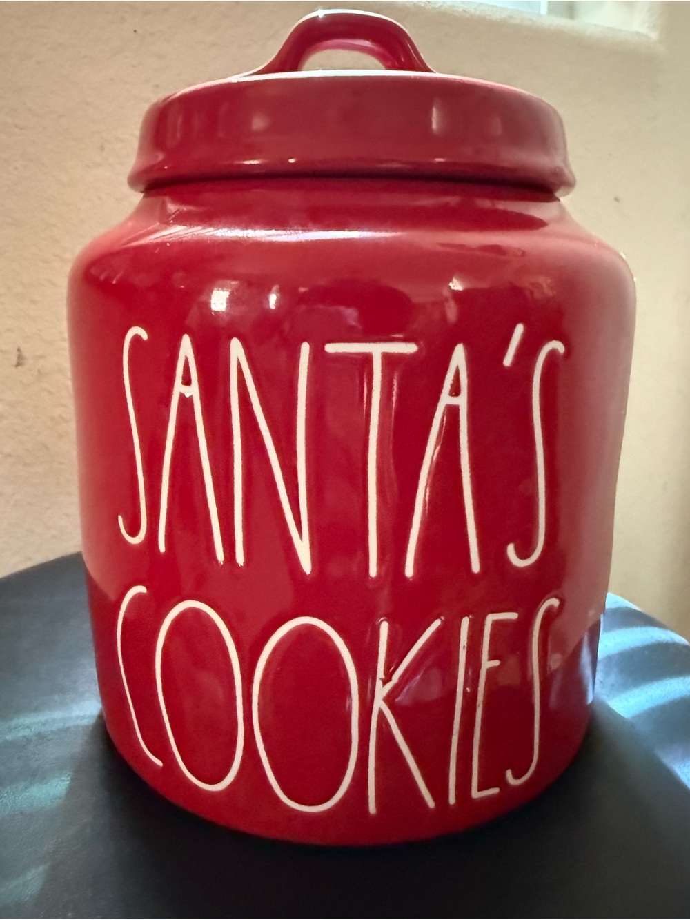 Rae Dunn Red Santas Cookies Canister‎ Ceramic